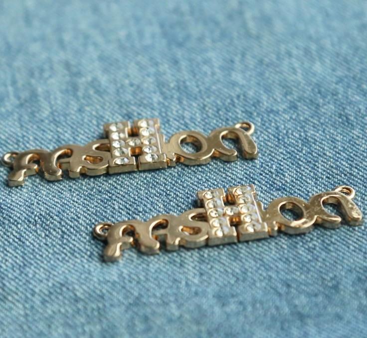 Luxury Glass Crystal Metal Clothing Tags
