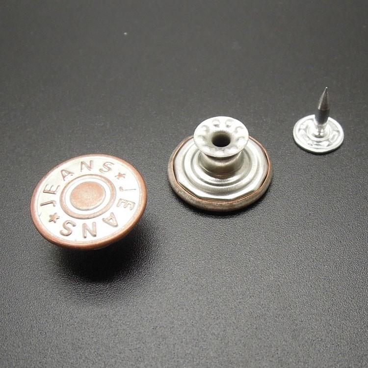 Custom Embossed Logo Antique Metal Tack Button