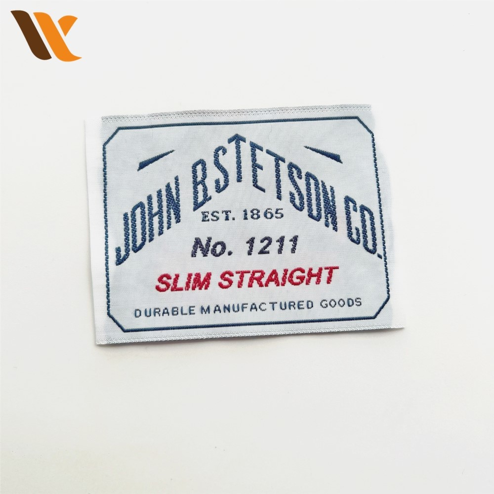 Custom Attractive Blue and White Woven Label 3