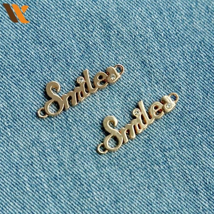 Custom Clothing Logo Rhinestone Metal Tag 2